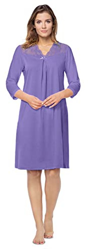e.Femme® Camicia da Notte Donna Lena II 860 in Cotone e Lenzing® Modal, Lilla, 56