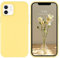 DOMAVER Coque iPhone 12/12 Pro Silicone Liquide Fine Étui Rigide Antichoc Protection iPhone 12 Case avec Douce Microfibre Doublure AntiRayure Slim Housse Téléphone iPhone 12 Pro 6.1, Jaune