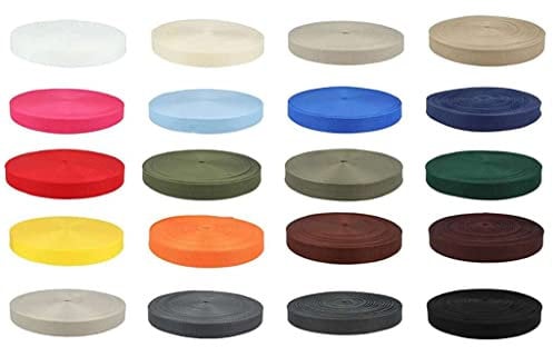 5 Meter Gurtband 100% Polypropylen Taschengurtband Bänder für Taschen (schwarz, 20 mm Breit)