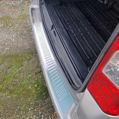 OMAC Protection de Pare-Chocs Arrière pour Peugeot Partner Tepee/Citroen Berlingo 2008-2018 – INOX Finition brossée – Seuil de Coffre sur Mesure – Protection Seuil de Chargement