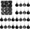 30mm/12Pcs Christmas Baubles Shatterproof Black, Christmas Tree Decorations Ball Ornaments Balls Xmas Hanging Decorations Holiday Decor - Shiny,Matte,Glitter