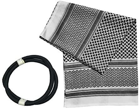 JIAHG Herren Muslimischer Hijab Moslem Schal Arabisches Stirnband Wrap Aqel Seil Wrap Kopfbedeckung Araber Kostüm Kopftuch Stirnband