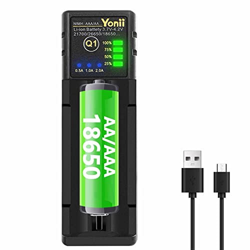 18650 Battery Charger for 3.7V Lithium Ion Batteries, 18650 18500 16340 14500 21700 26650, AAA AA for 1.2V Battery, Ni-MH/Ni-Cd AA AAA C