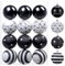 SHareconn Weihnachtskugeln Ornamente, 12 Stück-3.15 Zoll bunter, bruchsicherer Kunststoff, dekorative Kugeln für Christbaumdekoration, Festtage, Party, Hochzeitsdekoration,80mm,Schwarz & Weiß