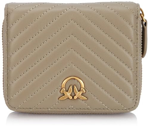 Pinko Damen Taylor Zip Around Sheep Quaste Chevron Reisezubehör-Brieftasche, I68q_Noce-Antique Gold