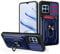 carinacoco Case for Honor 70 lite/Honor X6/X8 5G, Anti-Scratch Shockproof Rugged Hard Armour Cover with Slide Camera Cover+Rotating Finger Ring Stand+Removable Card Holder, Blue
