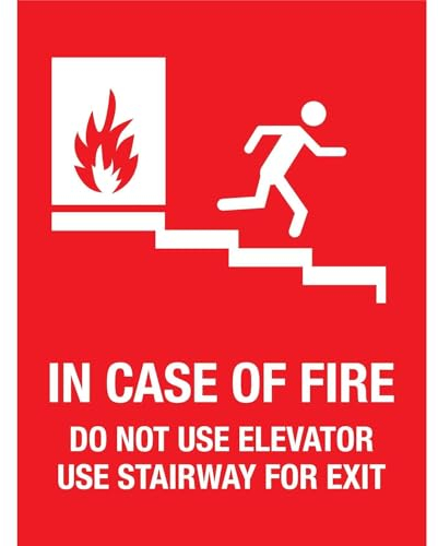 Im Brandfall Nicht Den Aufzug Benutzen Warnschild Dekoschild Blechschild Deko Blechschild Für Innen Draußen 20X30cm