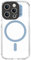 case&me cover trasparente con modulo MagSafe per iPhone 15 Pro, compatibile con MagSafe, protezione per fotocamera, azzurro
