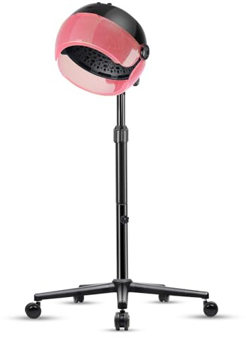 Hooded Hair Dryer, Professional Standing Hair Dryer with Time Settings, Touch Controls and 3 Temperature Modes, Sit Under Hair Dryer Bonnet, Height Adjustable Ionic Hooded Dryer for Home or Salon Use