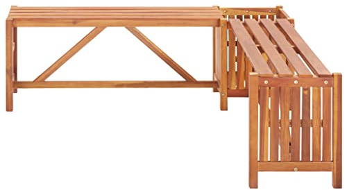 TJROO Panchine da Giardino 117x117x40 cm Marrone Legno Massello di Acacia Panchina Giardino Outdoor Furniture Garden Bench Mobili Esterno Arredo Esterno Panche da Esterno Mobile Giardino
