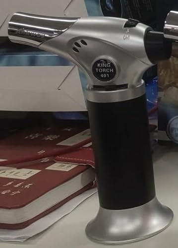 Accenditore a Torcia per Cucinare, Ankway Torcia a Cannello Multifunzione a Butano per Cucina, Torcia a Gas per Cottura Alimenti, per Rendere Croccante e per il Barbecue (Butano Non Incluso) (Nero)