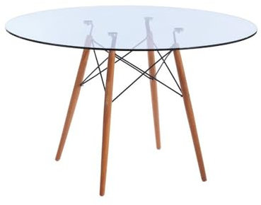 Dabudae Mesa Star, Madera, Cristal, 120 cms de diámetro