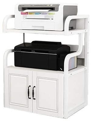 MOOWI Druckerständer Multi-Layer-Drucker-Regal-Büro-Druckerregal Regal Tisch Seitungsspeicher European Style Cabinet mit Türbodenlagerständer Lagerregal (Color : E)