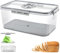 Bread Storage Container Airtight Bread Bin with Snap & Time Recording, Food Grade Plastic Bread Keeper with Lid, Bread Container Bread Box for Bread, Toast, Scone, Pastry, Cookies, Veggie, Fruit