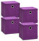 Storanda | 4er Set Aufbewahrungsbox 34x34x33 cm mit Deckel | Extra Große Griffe | Stabil & Faltbar | Regalbox für Würfelregal | Ideal für Zuhause & Kinderzimmer | Brombeere