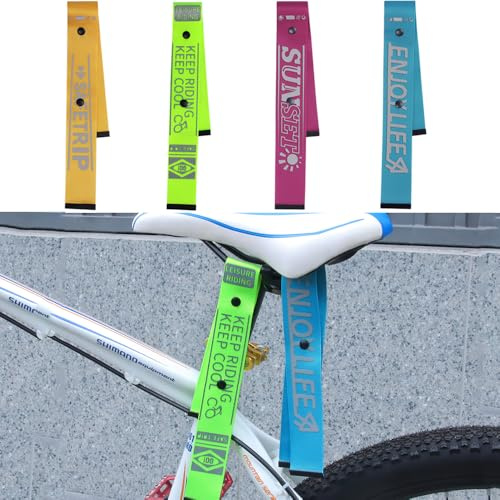CYSKY 4/8 Pezzi Cinghie Riflettenti per l'equitazione in Bicicletta, Bande di Decorazione per Sella/Manubrio/Telaio, Ciondolo di Sicurezza Riflettente per l'equitazione Notturna (4 Pezzi)