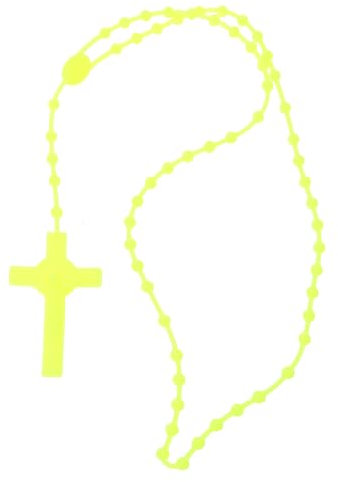 MDHQ Perlenketten, Rosenkranz, leuchtende nachtleuchtende Halsketten, leuchtende Rosenkranz-Halsketten, Katholizismus, religiöser Schmuck, Party-Geschenk zum Gebet, Kunststoff