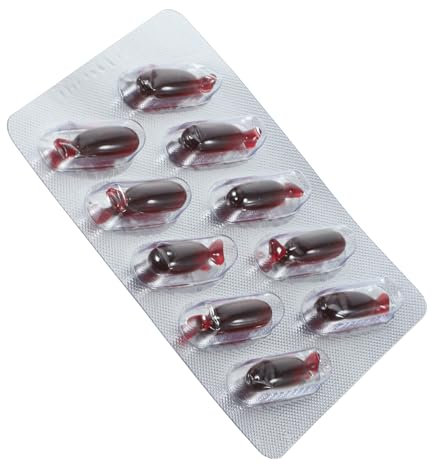 WOONEKY 2 Sätze Plasmakapseln Halloween Blutige Pillen Essbares Kunstblut Halloween-Blut Süßes Oder Saures Blut Gel-kapseln Streich Witz Spielzeug Halloween-Requisiten Kunststoff Rot