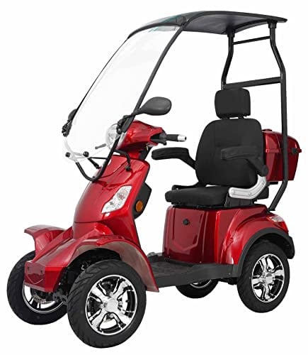Elektromobil “Vita Care 4000 Li”, Dach, 25 km/h, 20Ah, 50 Kilometer Reichweite, Lithium Akku, Seniorenmobil, E-Mobil, Senioren, Seniorenroller Straßenzulassung, Elektrofahrzeug, Rot