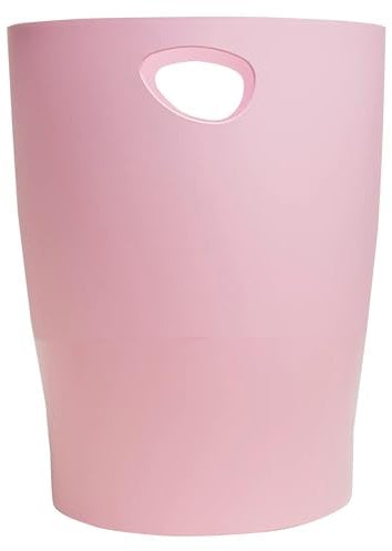 EXACOMPTA - Ref. 45371D – 1 Papierkorb mit Griffen ECOBIN Autentik – großes Fassungsvermögen 15 l – Maße 26,3 x 26,3 x 33,5 cm – für Büro oder Zuhause – Rosa Candy