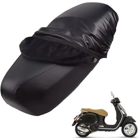 generisch Leder-sitzbezug Motorrad kompatibel mit Vespa Gts 125 2017,Roller sitzbankbezug,wasserdicht,regendicht,staubdicht und sonnenfest (Black)