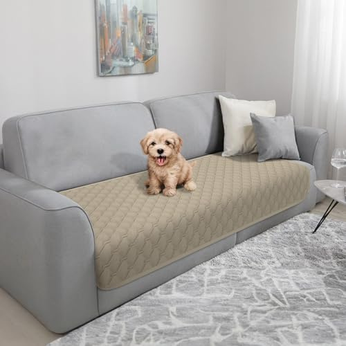 TAIKURA wasserdichte Hundedecke, Hundedecken rutschfeste Hundematte Robuste Katzendecke Wiederverwendbare, kann als Schutz für Sofa, Bett, Autositz, Waschmaschine waschbar(Khaki, 76 x 190cm)