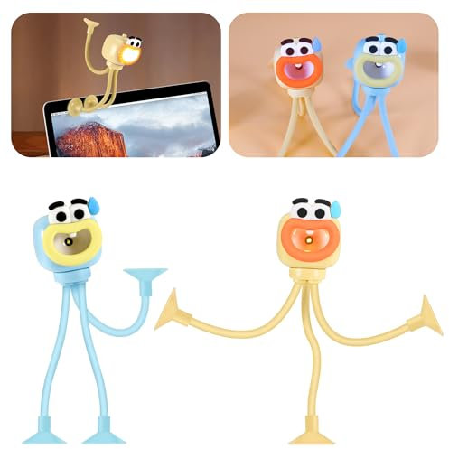 2 Stück Nachtlicht Kinder, Lustiges Oktopus Nachtlicht Leselampe Buch Klemme Stilllicht mit Faltbare Kleine Tischlampe Mini Niedliche Nachtlichts Mit Batterie Kinderzimmer Deko(Energieklasse A)