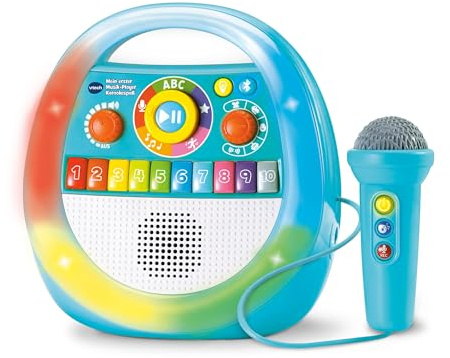 Vtech Baby Mein erster Musik-Player - Karaokespaß – Karaoke-Maschine und Mikrofon mit Stimmverzerrer-Effekten – Inkl. 40 Liedern, Bluetooth- und Aufnahmefunktion – Für Kinder von 2-5 Jahren