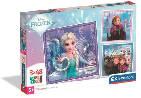 Clementoni Puzzle 3x48 Disney Princess 144 Stücke für Kindern 5-8 Jahre, Cartoon, Geschenk für Kinder, Puzzle für Kinder, Made in Italy, 25064