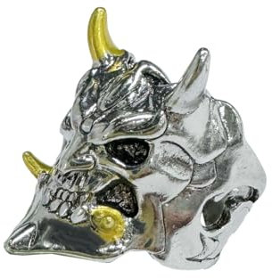 Auriselle Herrenring Verstellbar Teufel Maske Vintage Wikinger Retro Offener Ring Daumenring Gothic Schmuck Geschenke für Männer Jungen Vater