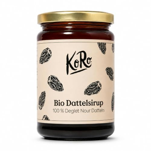 KoRo - Bio Dattelsirup 500 ml - Ideale Zuckeralternative - Karamellähnliches Aroma - Ohne Zusatz von Zucker und Konservierungsstoffen - Aus aromatischen Deglet Nour Datteln