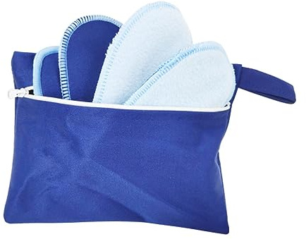 KOCKSHION 8 Stück Waschbare Stoffbinden aus Atmungsaktivem Polyester mit Reißverschlusstasche Wiederverwendbare Damenbinde für Reisen und Wochenbett Geeignet