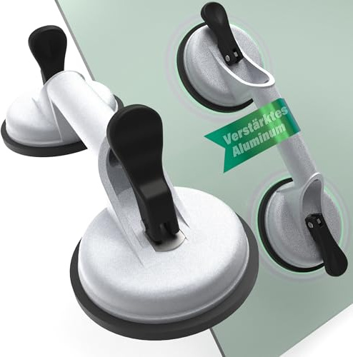 youkzuan Lot de 2 ventouses en verre | Ventouse en aluminium | Lifters à ventouse pour carrelage | Lifter à ventouse en verre | Charge max. 100 kg avec 2 ventouses (alliage d'aluminium)