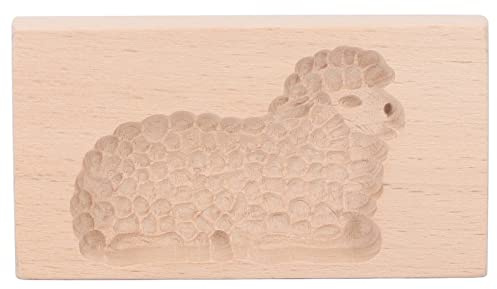 Keksform mit Tiermotiv, Keksstempel aus Holz, schönes, lebendiges Design, einfaches Entformen, glatte Oberfläche zum Backen von Keksen, Lebkuchen, aus Buchenholz, langlebig, (Kleines Lamm)