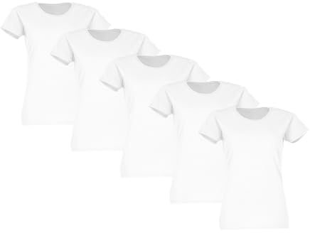 Fruit of the Loom 5er Pack Ladies Valueweight T-Shirt +Web-Textilien Beutel
