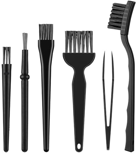6 PCS Crevice Cleaning Brush, Small Cleaning Brushes for Electronics, Thin Brush to Clean Tight Spaces Black