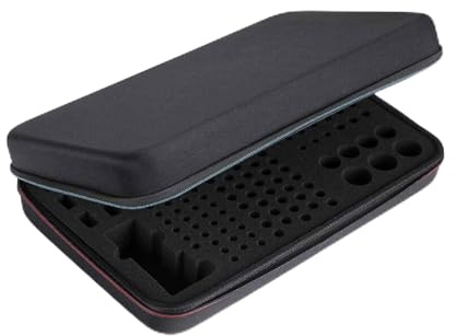 Borsa organizer per batterie: guscio rigido in EVA, contenitore tascabile | di grandi dimensioni, nero con cerniera, deposito cellulare multidimensione, stazione di smistamento durevole,