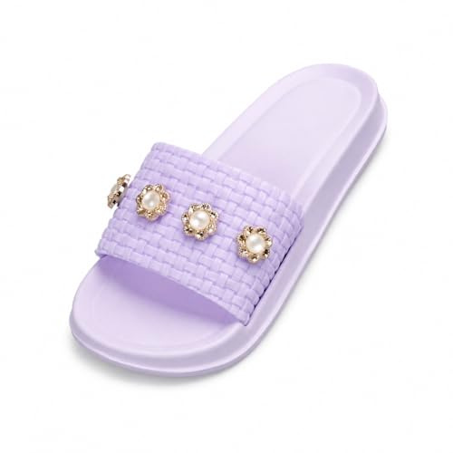 CLEIKS Ciabatte Donna in PVC e EVA con Dettagli Intrecciati e Strass Suola 3CM Comfortevoli per Uso Quotidiano WES260110IT