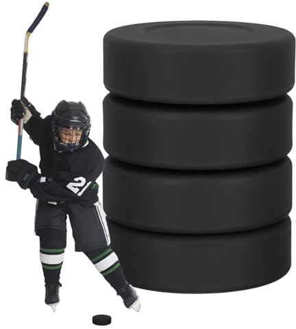 Ishockeypuckar – 4-pack, 2,7 x 1,8 cm hockeyträning PVC och