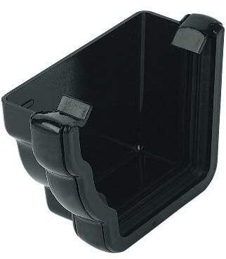 FloPlast Ogee Black External Stopend Left Hand
