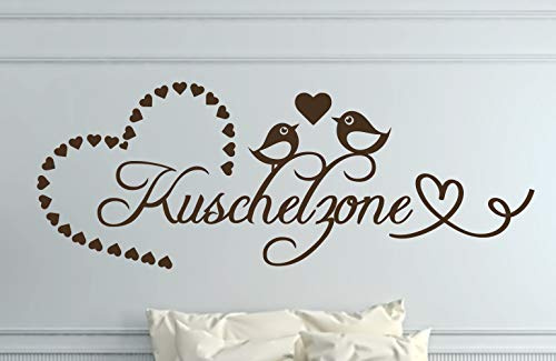 timalo® XXL Wandtattoo Spruch Kuschelzone – fürs Schlafzimmer Made in Germany | 75018-weiss-140x52cm