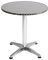 FineHome Bistrostehtisch Terrassentisch Balkontisch Bistrotisch Gartentisch klappbar höhenverstellbar Silber rund Ø60cm H70/110cm