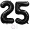 40 Zoll 2 Luftballons Zahle 25 jahre Geburtstag deko Schwarz XXL 100cm Zahlenballon 25 Schwarz Nummer Riesen Folienballon 25 Ballon Zahl 25 Heliumballon Luftballons 25 Geburtstag Deko mann frauen(25)