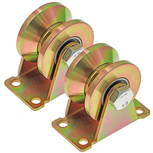 Skelang 2 Stück Rillenrad, 50mm Schiebetorräder, Stahlräder mit V-Nut, für Schiebetor, Werkstor, Gangtor, Tragkraft 295kg pro Rolle