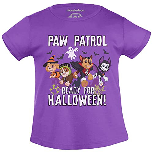 PAW PATROL Ready for Halloween Superhelden Skye Rubble Chase Marshall Mädchen T-Shirt 140 Lila