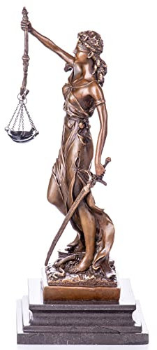 Justitia Bronze Themis Göttin der Gerechtigkeit Bronzefigur Statue Frau Skulptur pab002 Palazzo Exklusiv