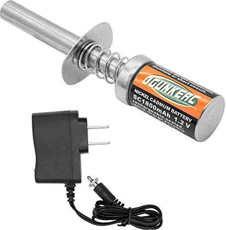 OGUNKE RC Nitro Glow Plug Encendedor Herramientas de arranque con cargador de batería para HSP Redcat y 1/8 1/10 Nitro Motor RC Coche Buggy Truck Modelo
