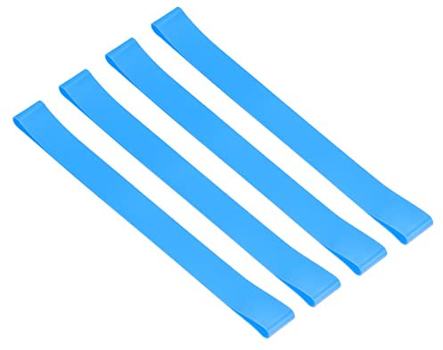 PATIKIL Towel Bands, 4 Pack Elastic Beach Chair Towel Clips Windproof Towel Holder Silicone Rubber Bands Straps for Beach Pool Cruise Chairs, Sky Blue