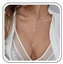 TseenYi Collier Lariat En Zirconium Cz Goutte Collier Lariat Chaîne Boho Crystal Long Dangling Y Necklace Long Y Drop Chainlace Jewelry For Women And Girls(gold)
