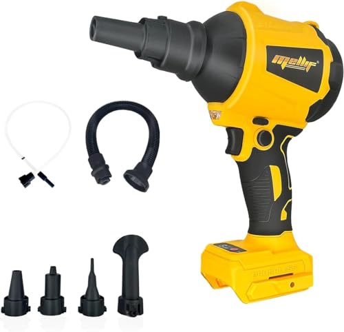 Mellif High Volume Compressed Air Duster Compatible with Dewalt 20v Battery- 3 Speeds, 50000RPM Brushless Motor, LED Light, 7 Multi-Use Accessories, Ideal for PC Keyboard, Pool Toy (Tool Only)